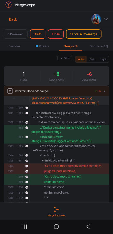 Inline diff viewer