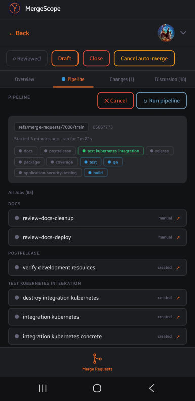 MergeScope pipeline detail